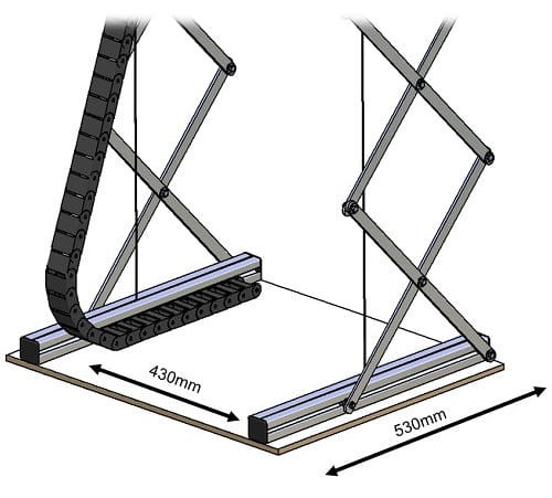 Winda do projektora Premium - wymiar rzutnika