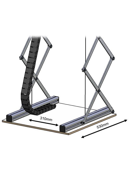 Winda do projektora Compact - wymiar rzutnika