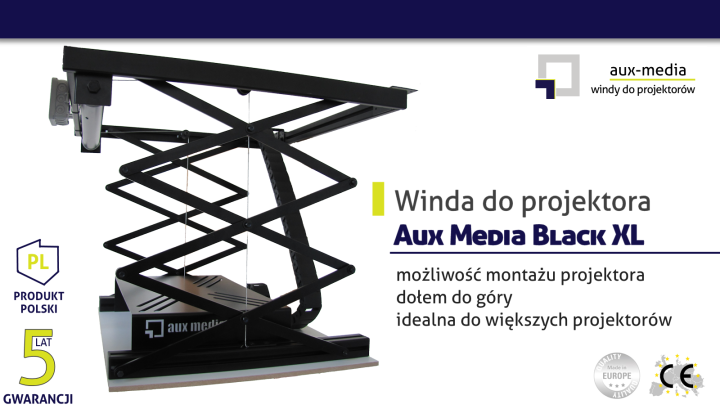 Winda do projektora Aux Media BLACK XL
