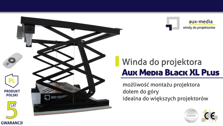 Winda do projektora Aux Media BLACK XL PLUS