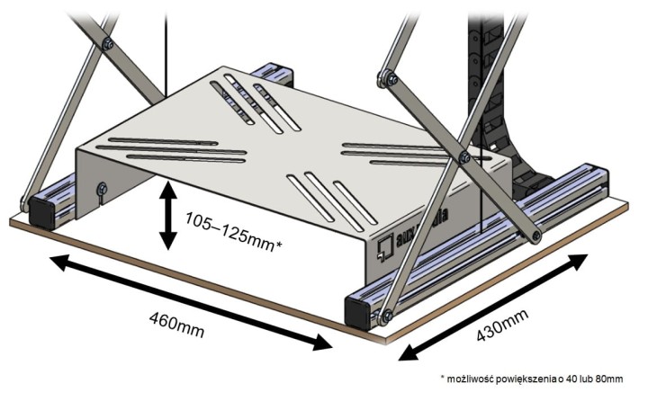 Winda do rzutnika BLACK XL PLUS - wielkość projektora