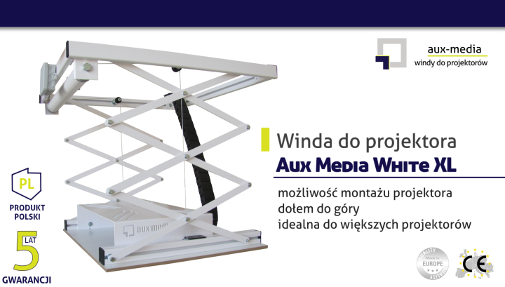 Winda do projektora Aux Media WHITE XL